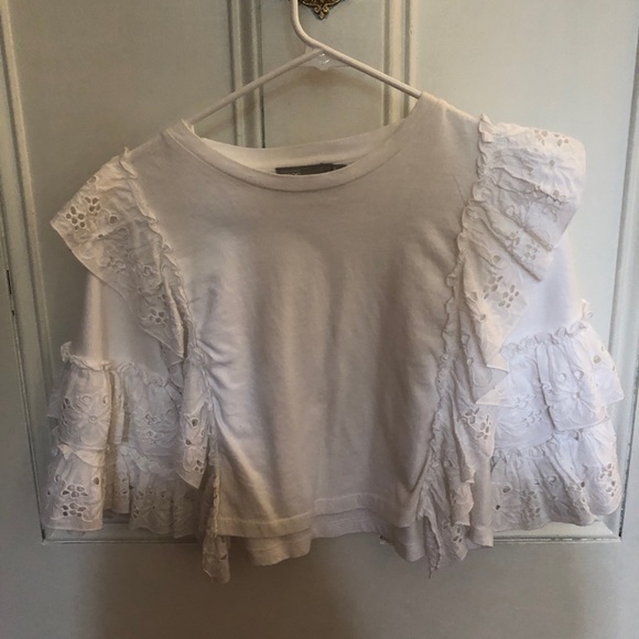 ASOS Tops - Eyelet ruffle sleeve shirt